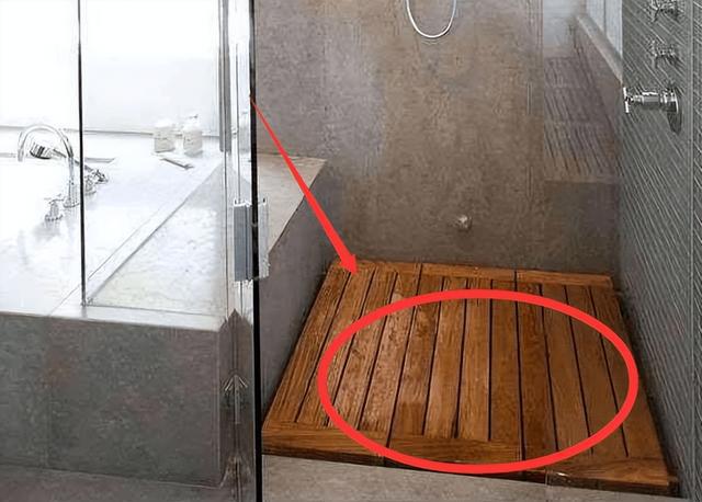 威客电竞淋浴房别再贴瓷砖了容易滑倒现在都流行铺一层防腐木地板(图4)
