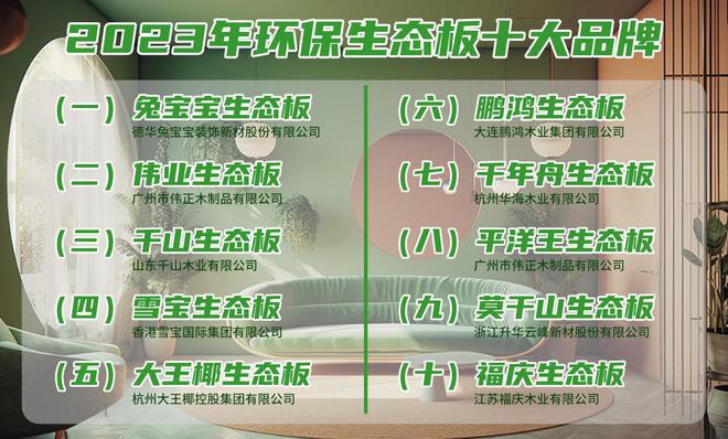 威客电竞伟业生态板被评为2023年环保生态板十大品牌(图1)